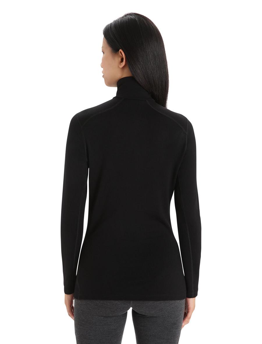 Base Layers Icebreaker Merino 260 Tech Long Sleeve Half Zip Thermal Top Femme Noir | FR 1915FDNM